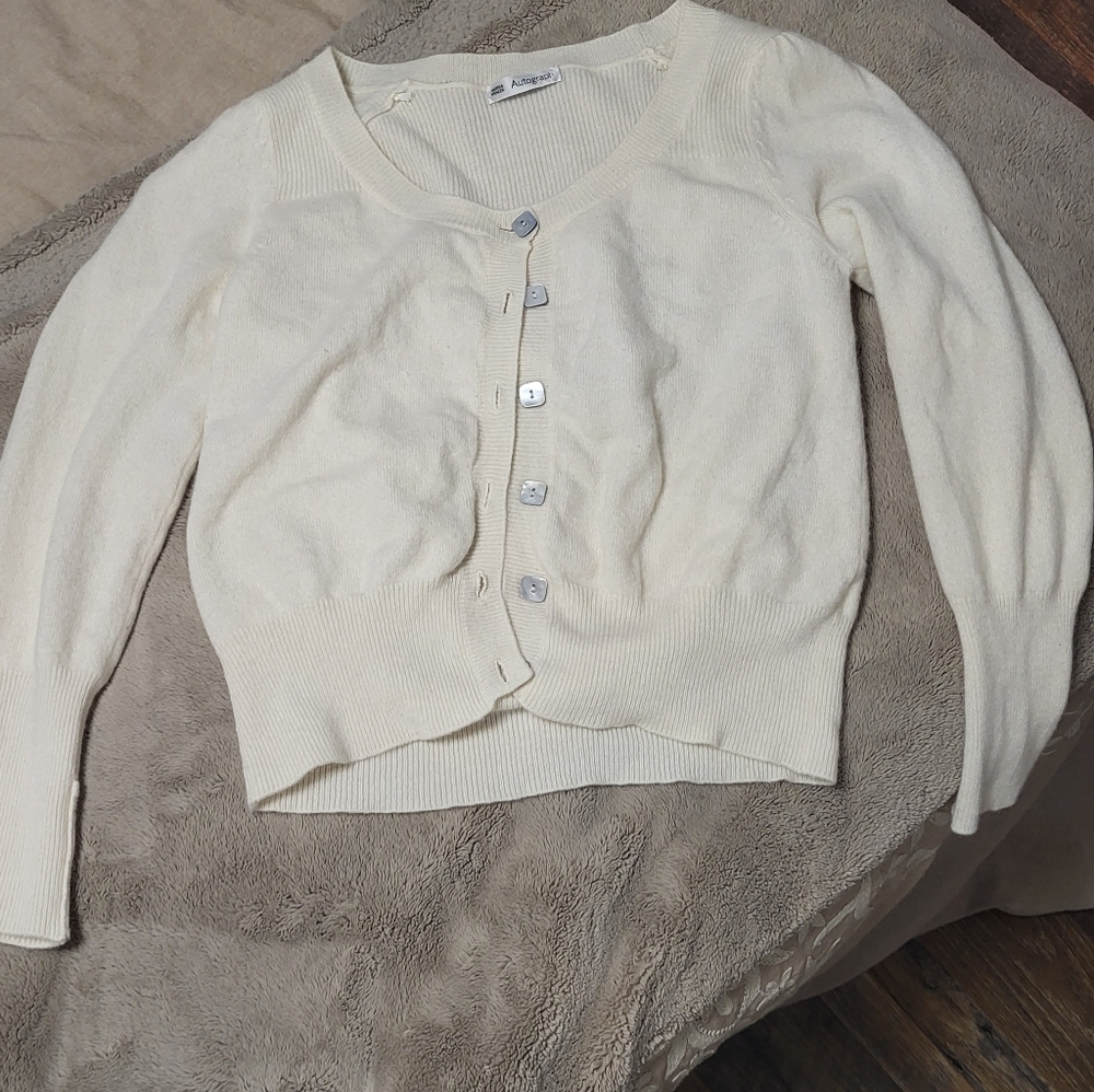 Autograph Women's Cream Cardigan Sweater Cashmere